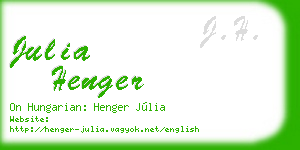 julia henger business card